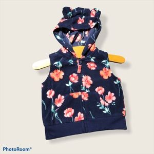 LNC Carter’s, Floral hooded vest in polar fleece